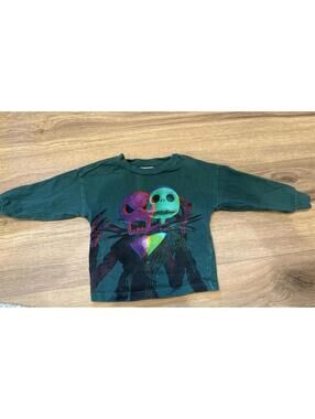 Disney Jack Skellington Nightmare Before Christmas Long Sleeve Shirt Green